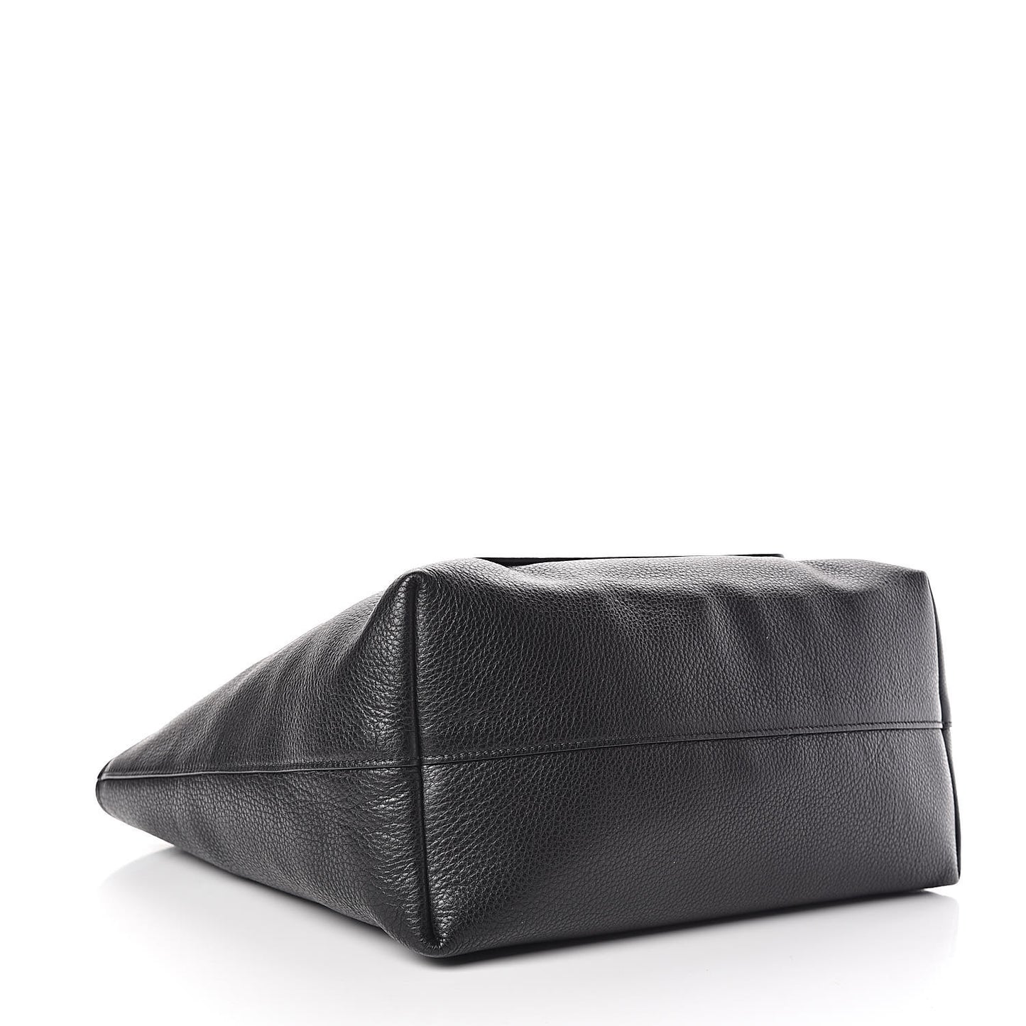 Vitello Daino Pocket Shopping Tote Black