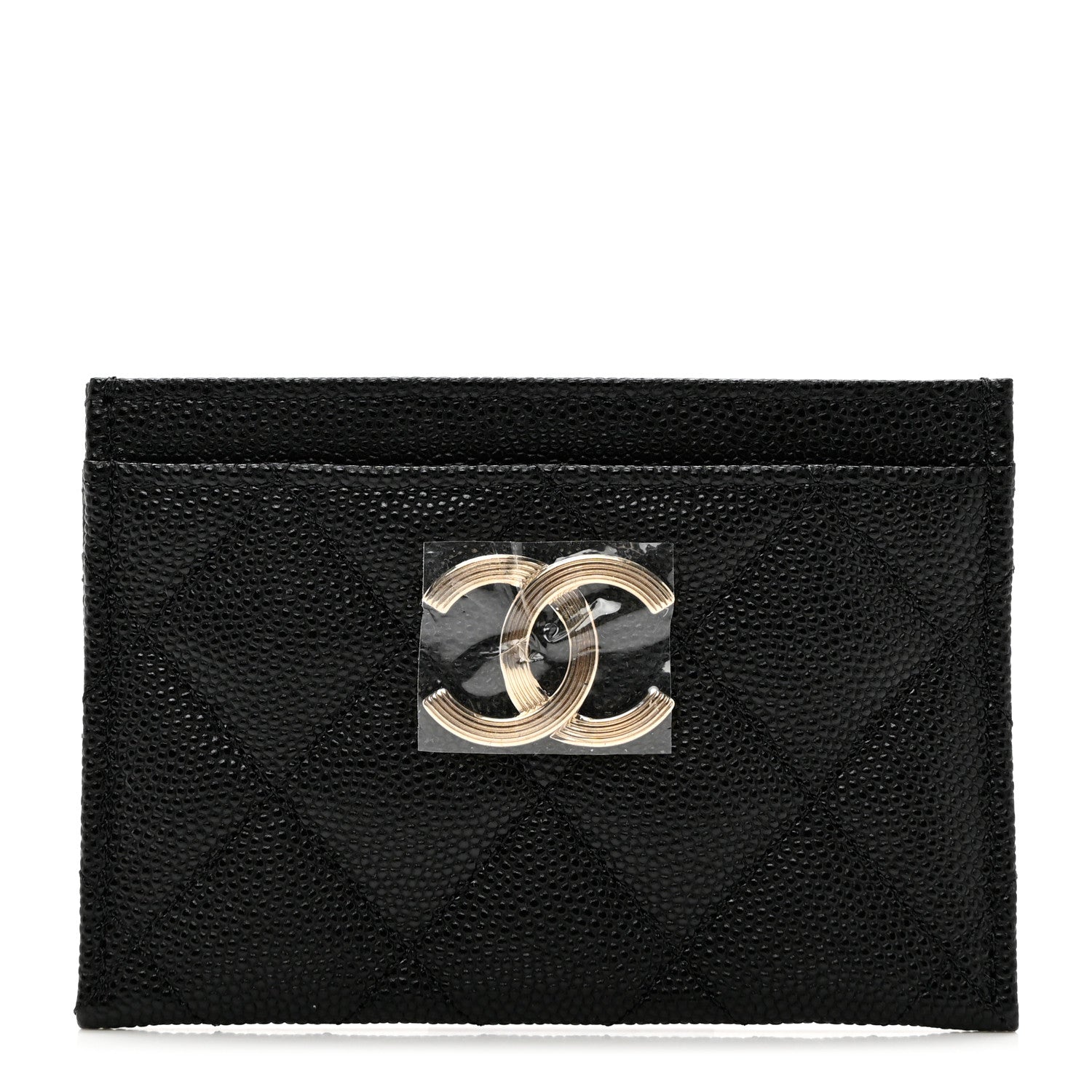Chanel Caviar Quilted Striated Card Holder Black 1 of 8