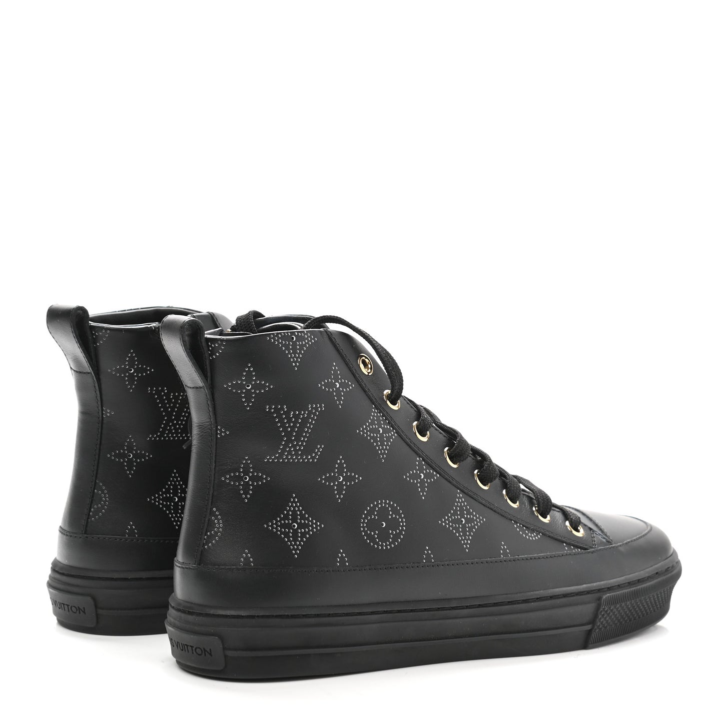 Calfskin Monogram Stellar Sneaker Boots 37 Black White
