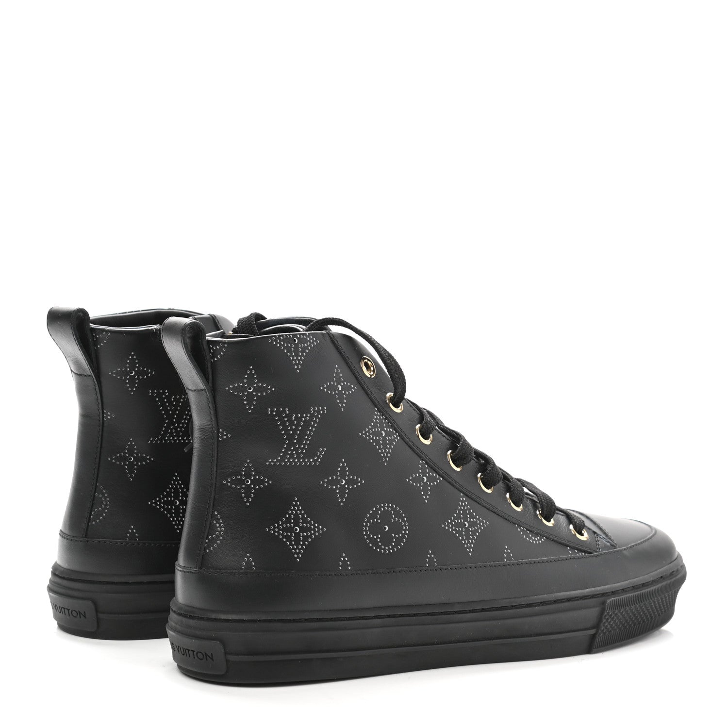 Louis Vuitton Calfskin Monogram Stellar Sneaker Boots 37 Black White 4 of 8