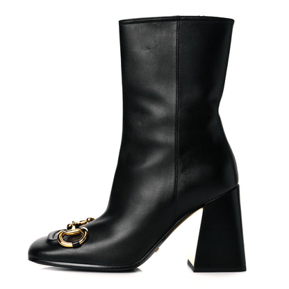 Gucci Nappa Horsebit Ankle Boots 39 Black 1 of 10