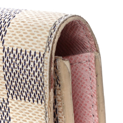 Louis Vuitton Damier Azur Emilie Wallet Rose Ballerine 14 of 16