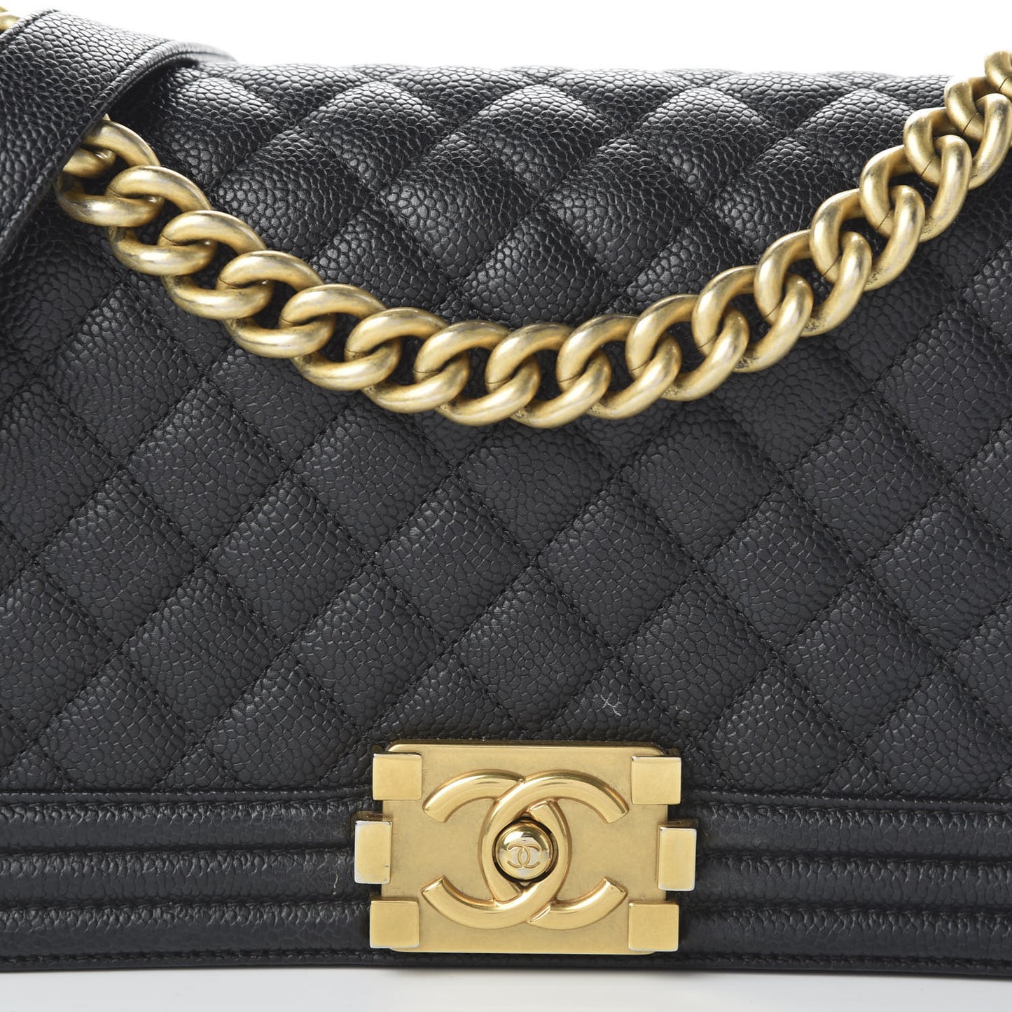 Caviar Quilted Medium Boy Flap Black
