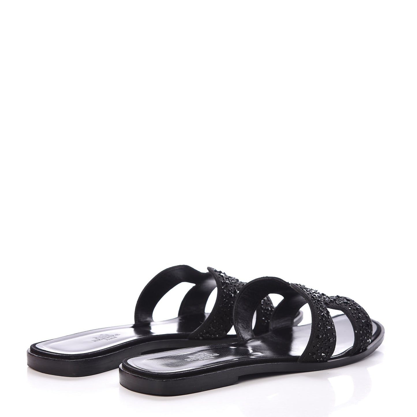 Calfskin Studded Oran Sandals 40 Black