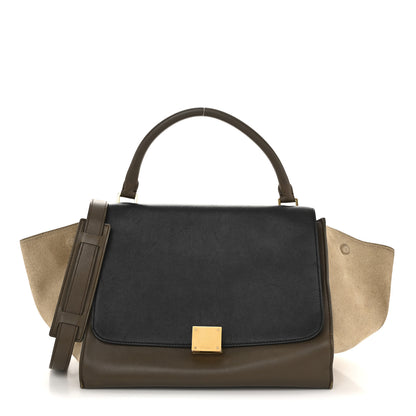Celine Smooth Calfskin Nubuck Small Tri-Color Trapeze Black 1 of 13