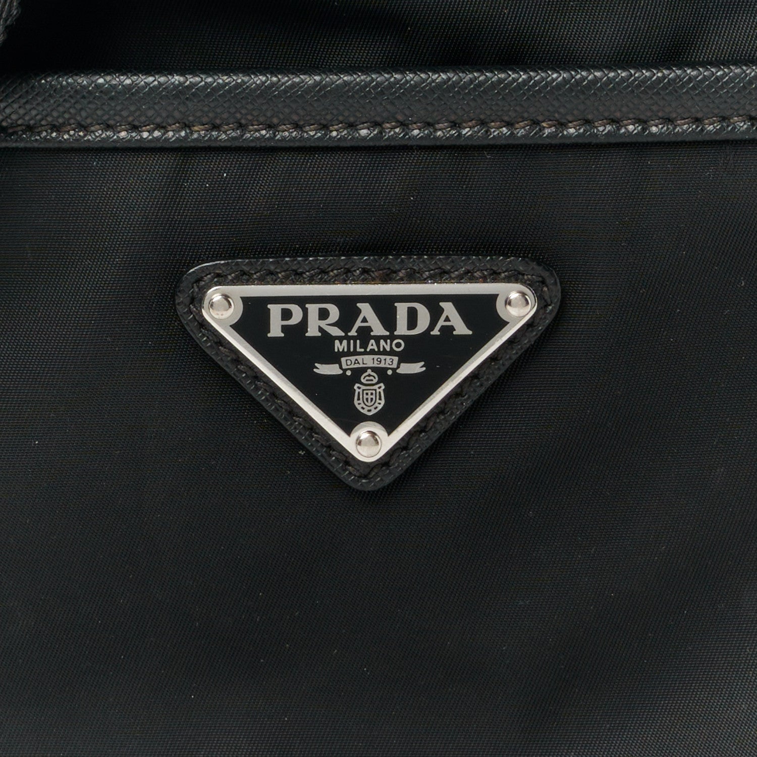 Prada Tessuto Nylon Saffiano Shoulder Bag Black 9 of 11
