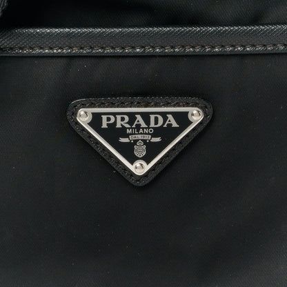 Prada Tessuto Nylon Saffiano Shoulder Bag Black 9 of 11