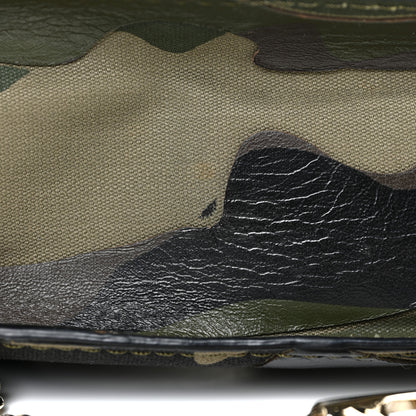 Valentino Garavani Nappa Canvas Camouflage Medium Glam Lock Rockstud Flap Verde 13 of 17