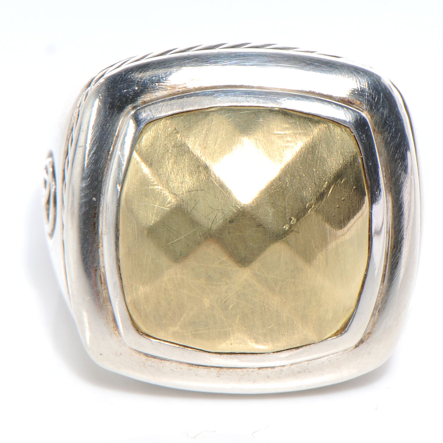 Sterling Silver 18K Yellow Gold Dome Albion Statement Ring 57 8