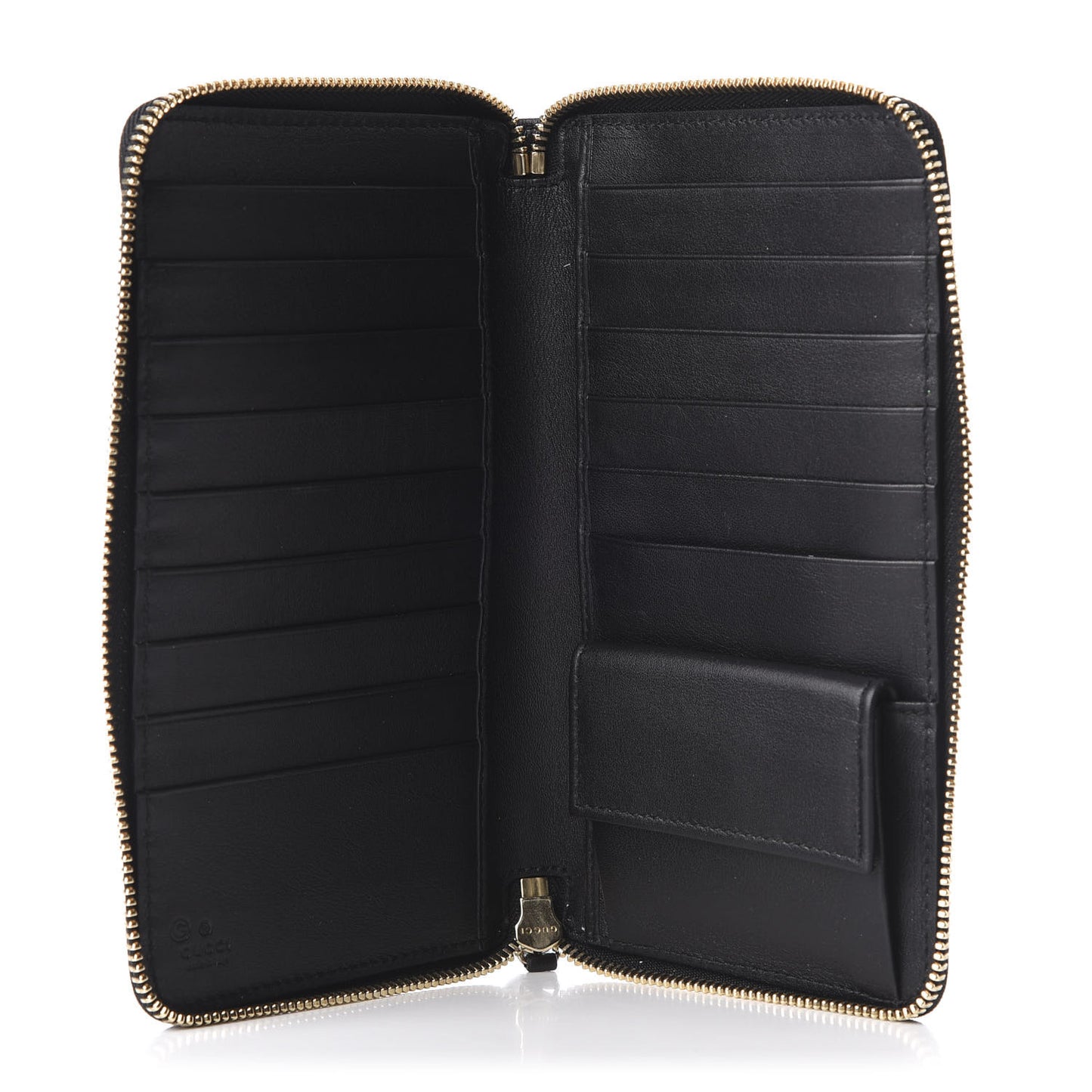 Guccissima Zip Around Travel Wallet Black