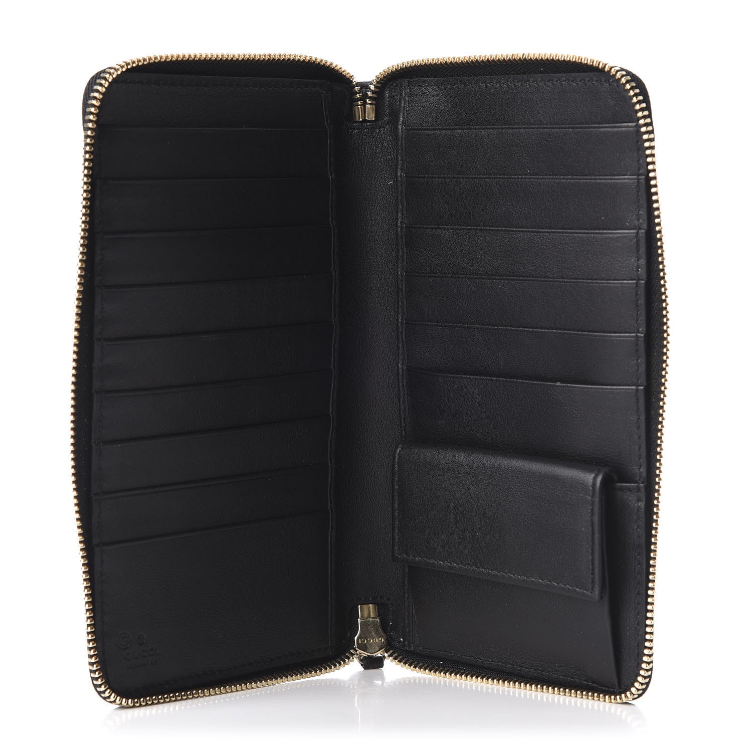 Gucci Guccissima Zip Around Travel Wallet Black 4 of 9