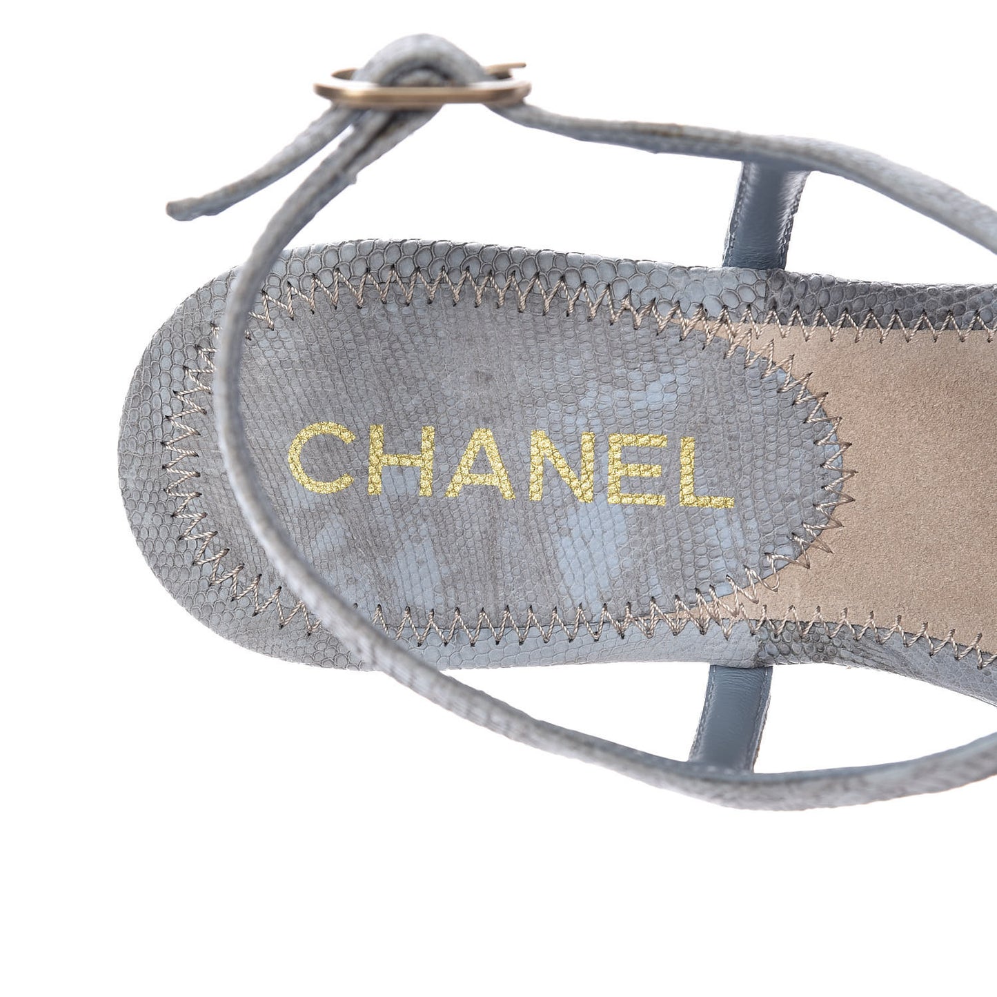 Lizard Pearl CC Sandals 37 Light Blue