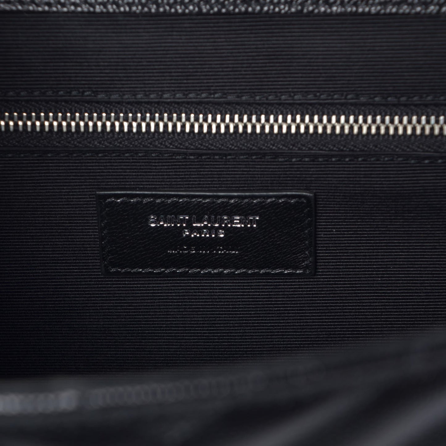 Grain De Poudre Matelasse Chevron Large Monogram Satchel Black