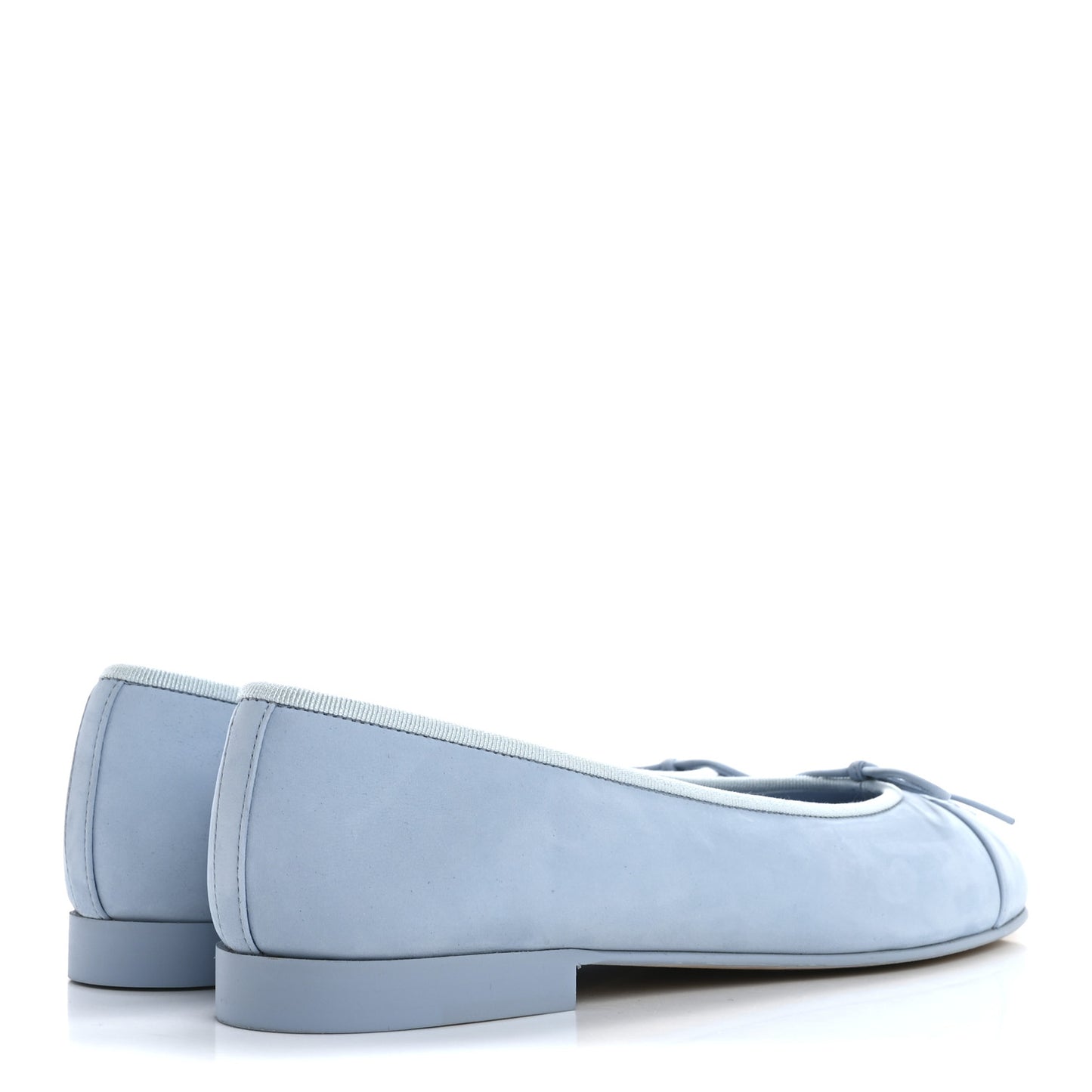 Suede Calfskin Cap Toe CC Ballerina Flats 39 Light Blue