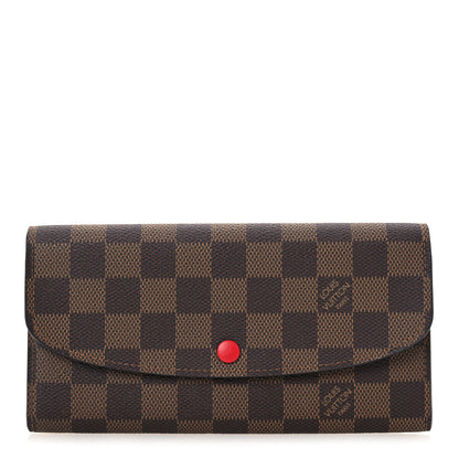 Louis Vuitton Damier Ebene Emilie Wallet Red 1 of 6