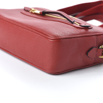 Miu Miu Goatskin Madras Crossbody Bag Rosso 7 of 9