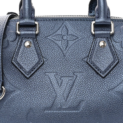 Louis Vuitton Metallic Empreinte Monogram Giant Speedy Bandouliere 20 Navy Nacre 7 of 9