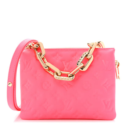 Louis Vuitton Calfskin Embossed Monogram Coussin BB Rose Fluo 1 of 9