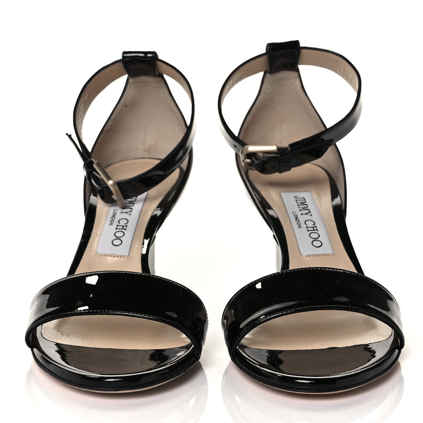 Patent Calfskin Edina Sandals 37 Black
