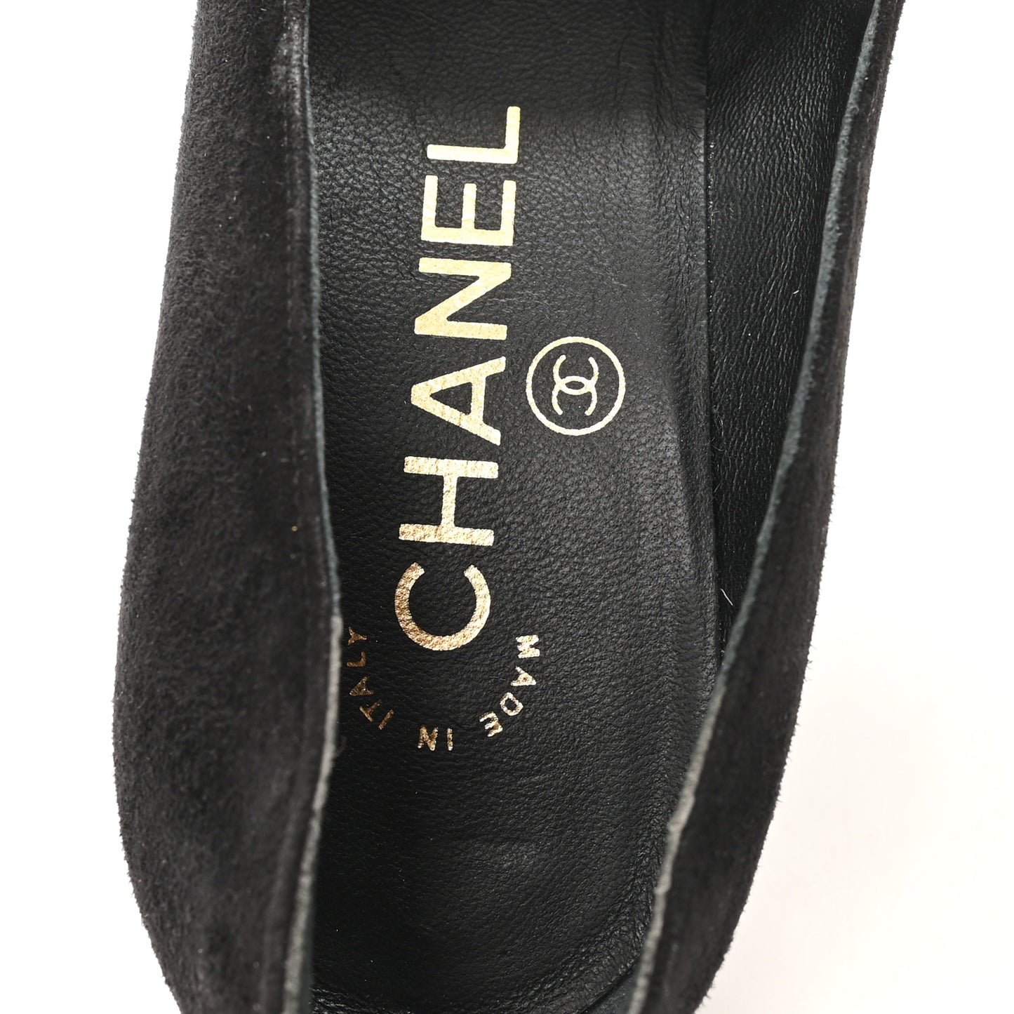Suede Patent Calfskin Cap Toe Pearl Pumps 36 Black