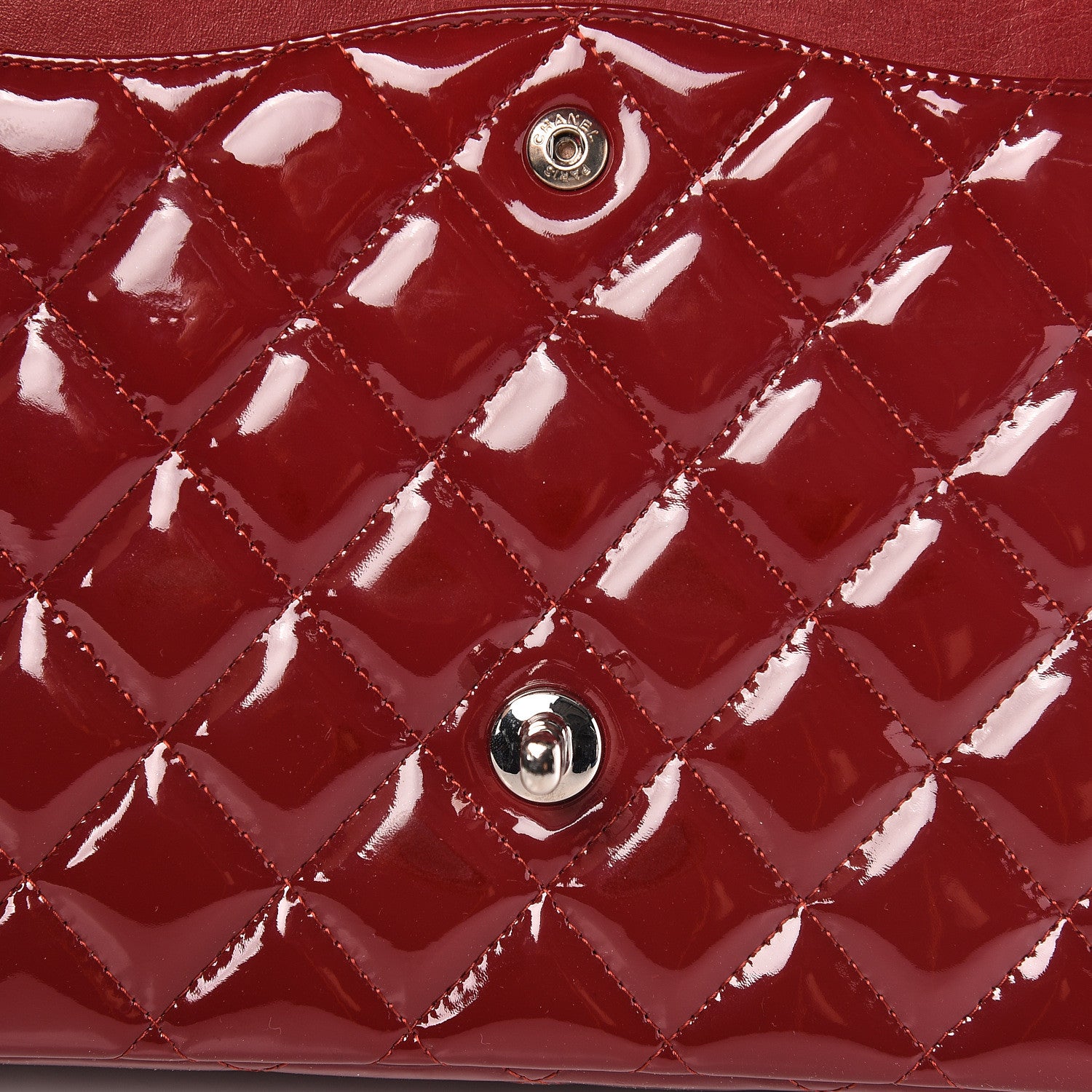 Chanel Patent Quilted Maxi Double Flap Red 19 of 24