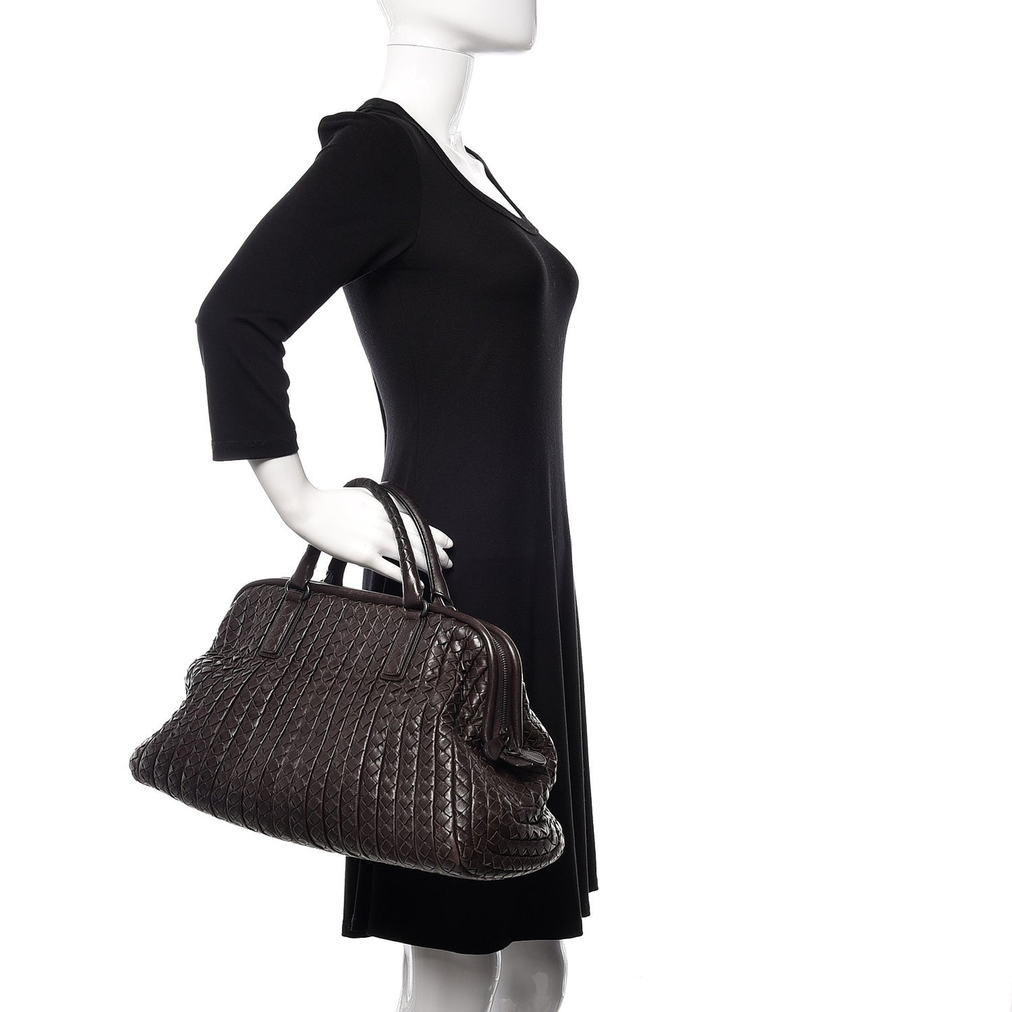 Nappa Intrecciato New Bond Satchel Ebano