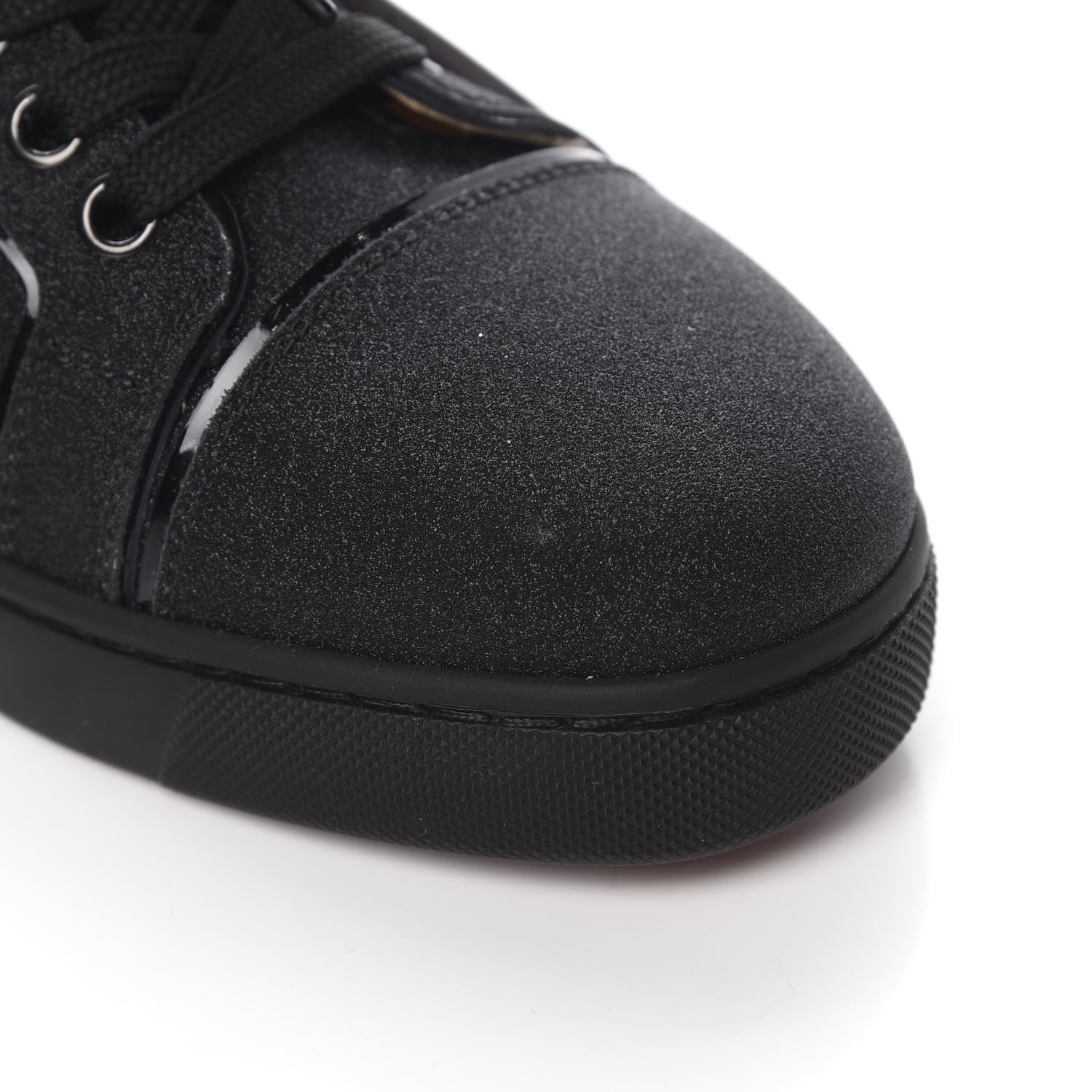 Christian Louboutin Glitter Calfskin Vieira Flat Sneakers 37.5 Black 11 of 11