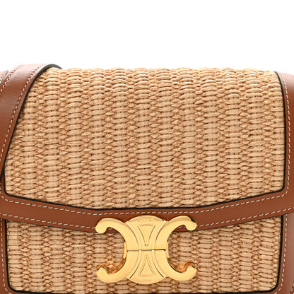 Celine Raffia Calfskin Teen Triomphe Natural Tan 4 of 9