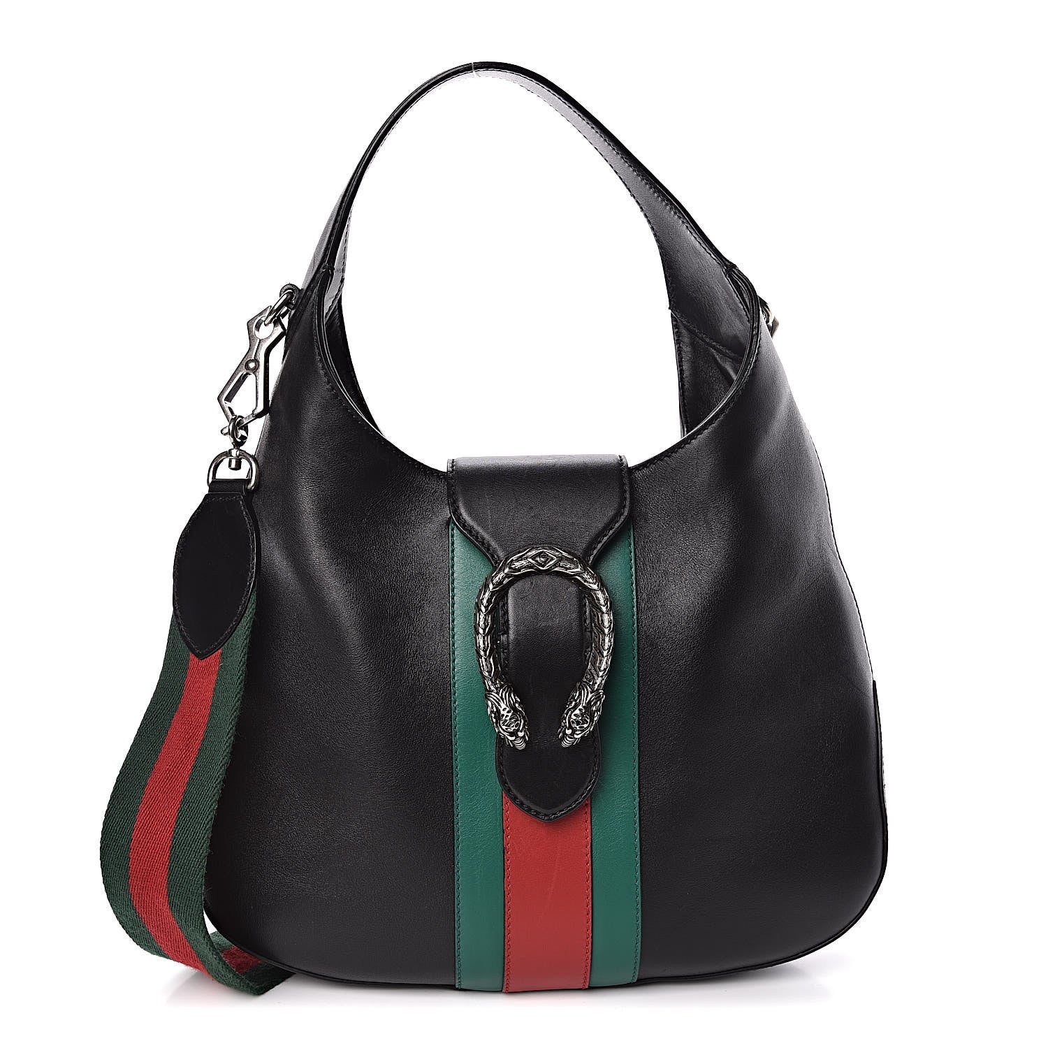 Gucci Calfskin Web Stripe Small Dionysus Hobo Black 1 of 15