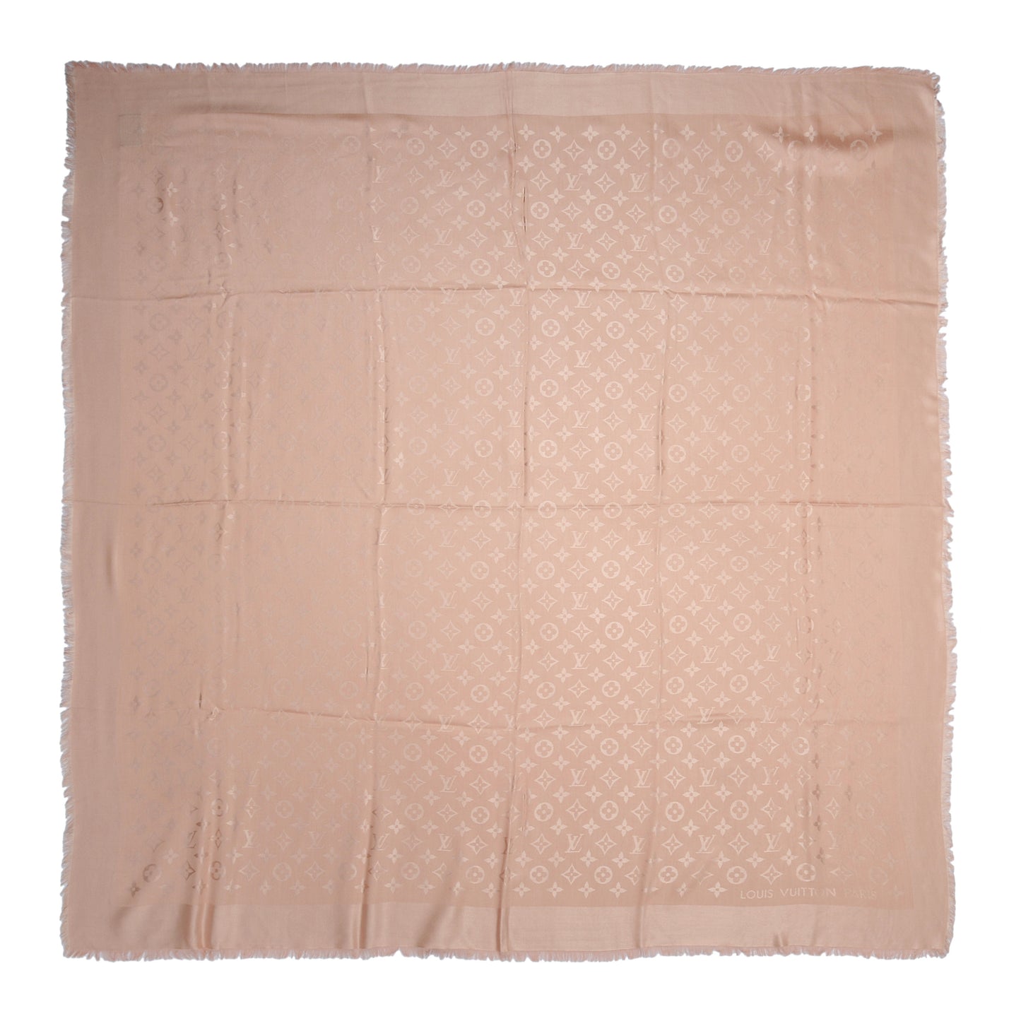 Wool Silk Monogram Shawl Nude