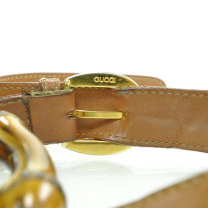 Gucci Leather XL Bamboo Drawstring Sling Backpack 9 of 9