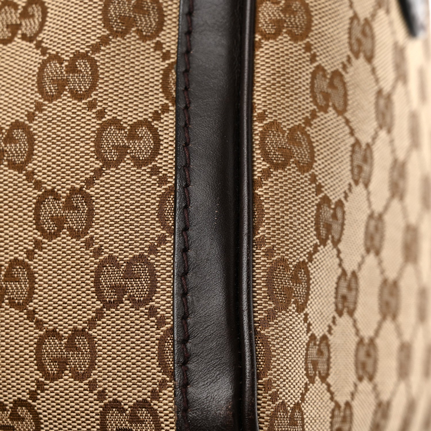 Gucci Monogram Selleria Calfskin Vintage Web Medium Boston Beige Ebony Cocoa 18 of 21