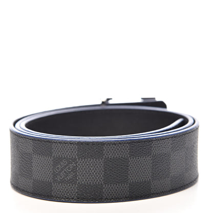 Louis Vuitton Damier Graphite Calfskin 40mm LV Initiales Reversible Belt 100 40 Black 3 of 6