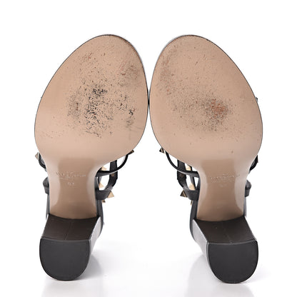 Valentino Garavani Calfskin Rockstud 90mm City Sandals 36 Black 7 of 11