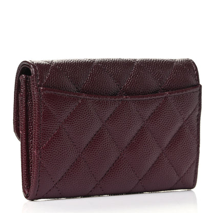 Chanel Caviar Quilted Flap Card Holder Wallet Burgundy 2 of 4