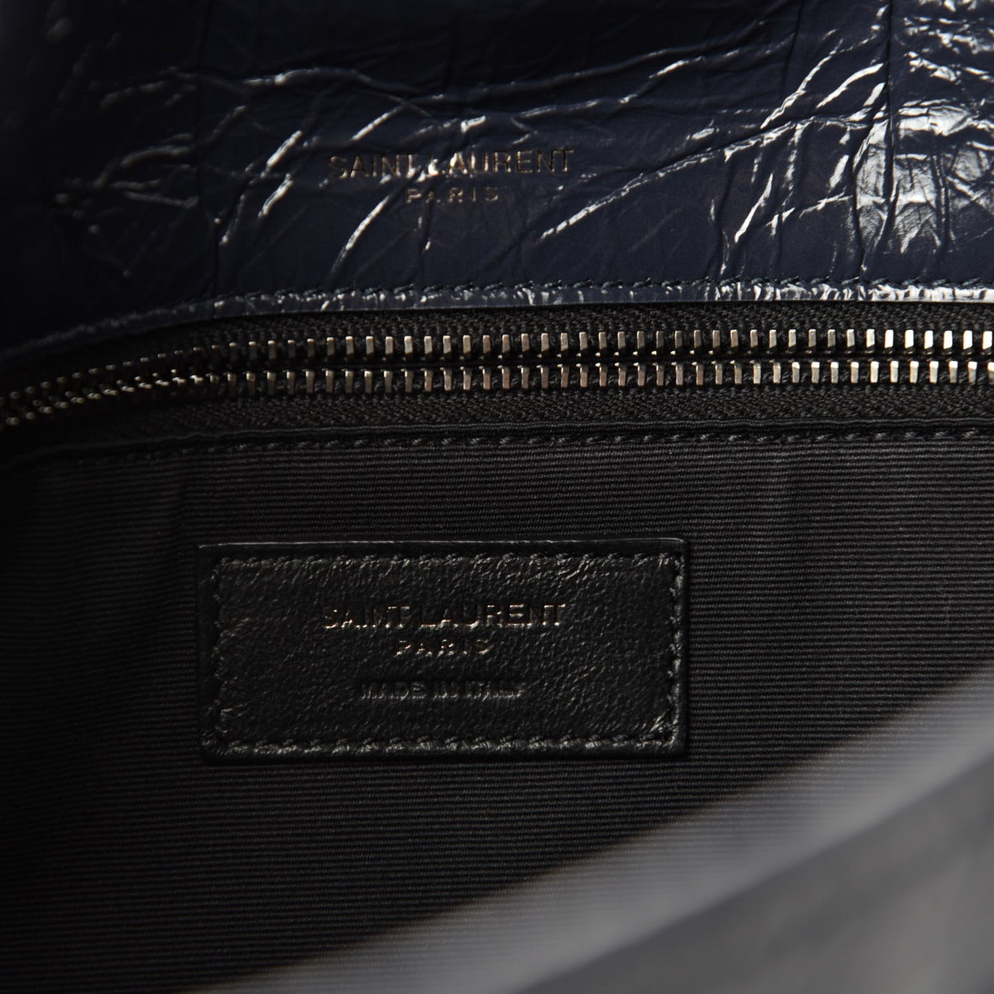 Crinkled Calfskin Matelasse Monogram Medium Niki Chain Satchel Deep Marine