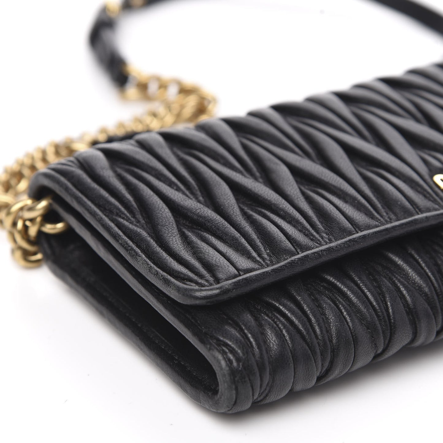 Nappa Matelasse Wallet On Chain Black