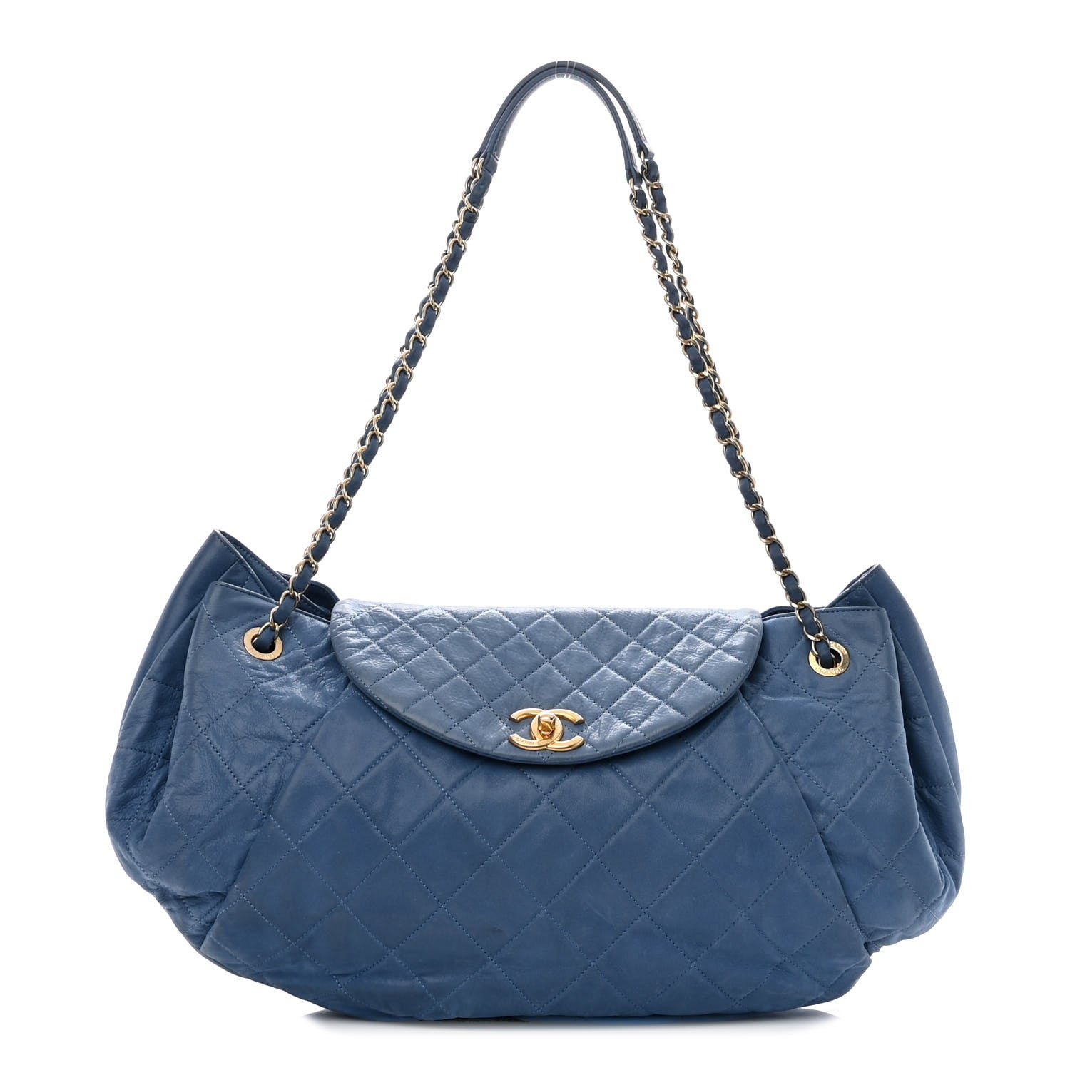 Chanel Iridescent Calfskin Chic Quilt Accordion Flap Bag Blue 1 of 10