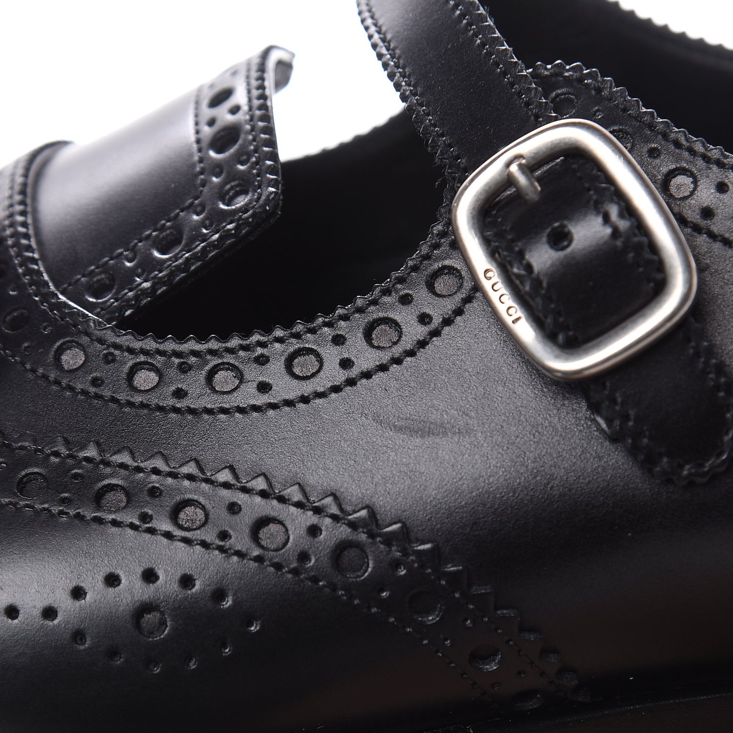 Calfskin Bee Embroidered Mens Queercore Brogue Wingtip Monk Strap Loafers 10.5 Black
