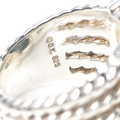 David Yurman Sterling Silver Diamond Prasiolite 20mm Wheaton Ring 53 6.5 5 of 5