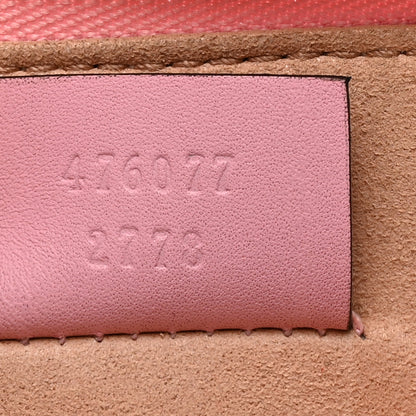 Gucci Calfskin Striped Oversized Bee Zip Pouch White Pink Red 7 of 9