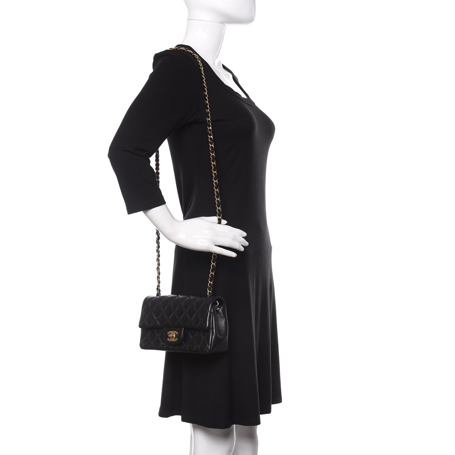 Chanel Lambskin Quilted Mini Rectangular Flap Black 2 of 16