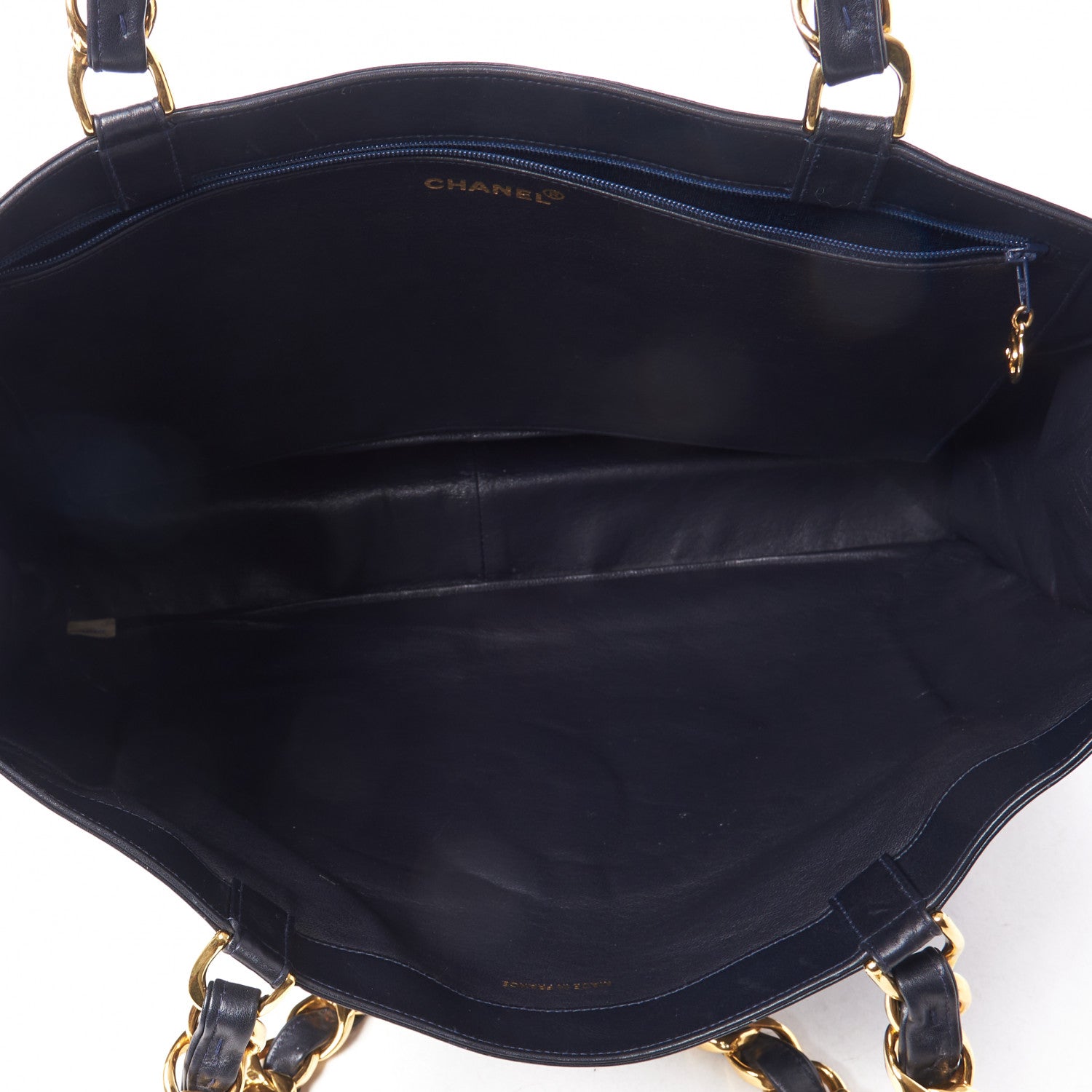 Chanel Lambskin CC Tote Navy 8 of 9