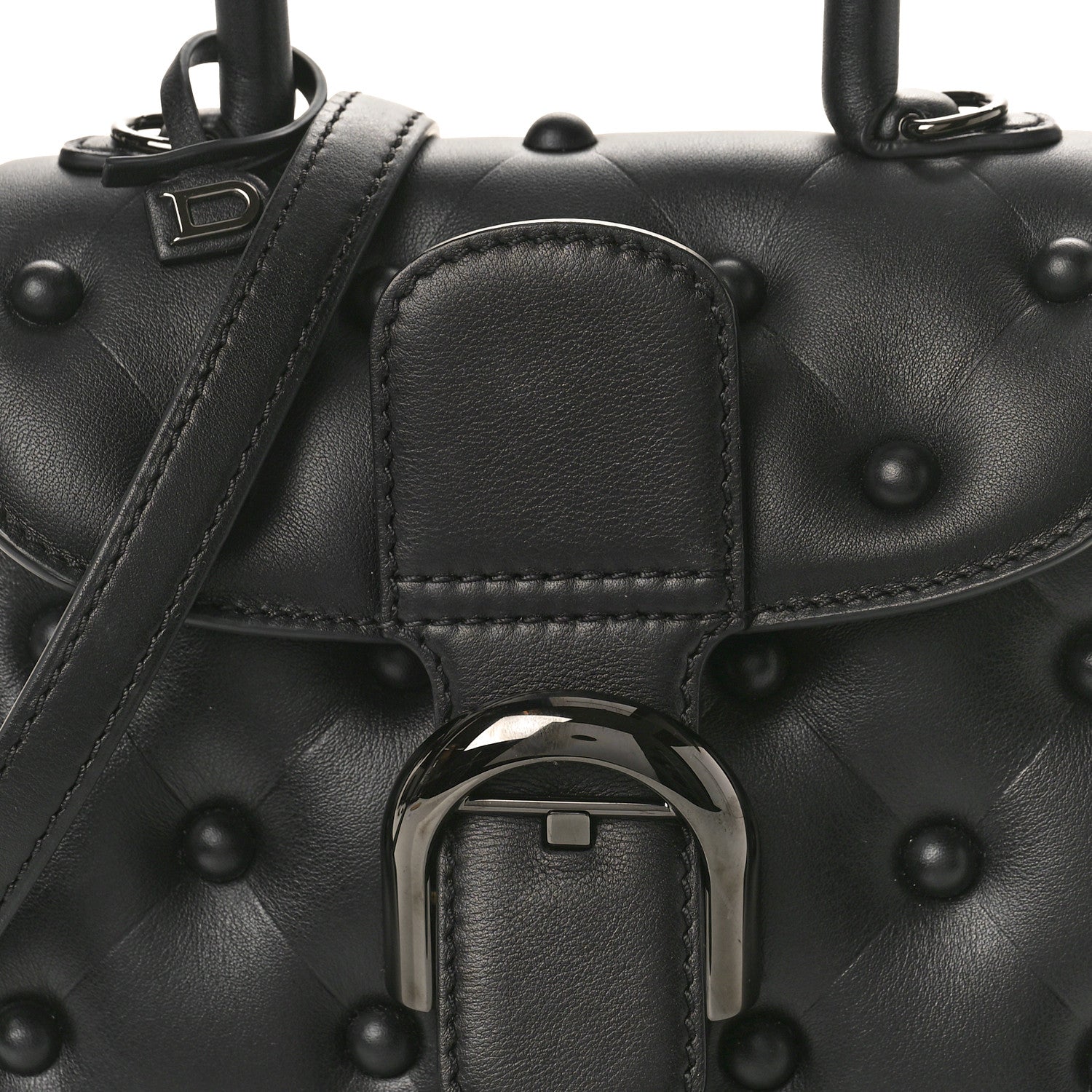 Delvaux Grained Rodeo Calfskin Quilted Mini Brillant Satchel Black 9 of 14