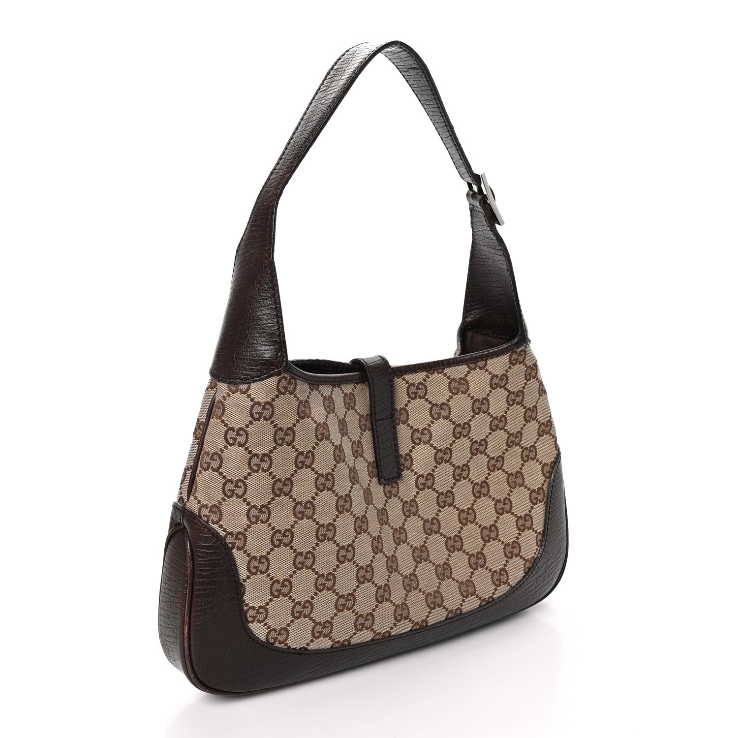 Gucci Monogram Web Jackie O Hobo Dark Brown 3 of 11