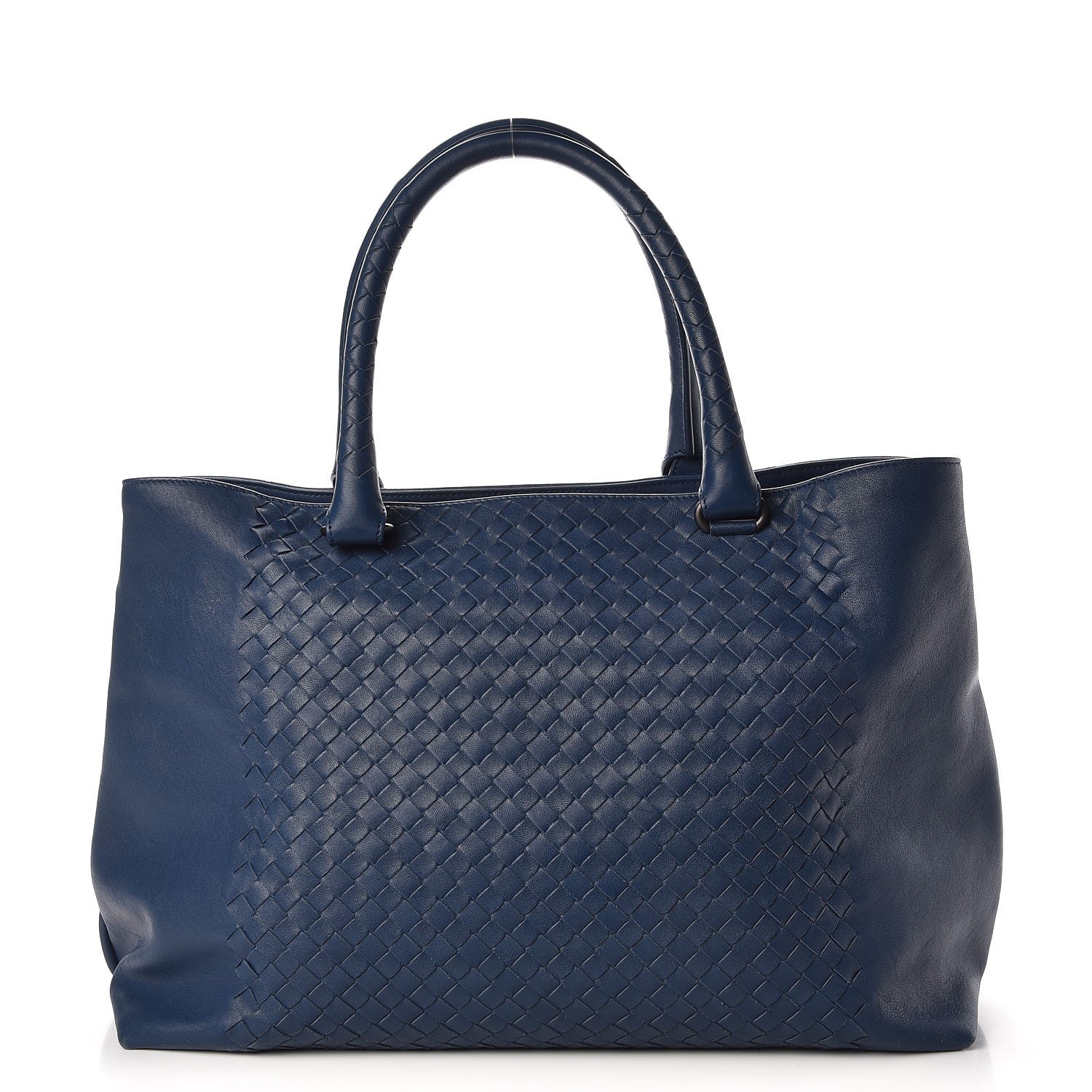 Bottega Veneta Calfskin Intrecciato Tote Dark Denim 1 of 7