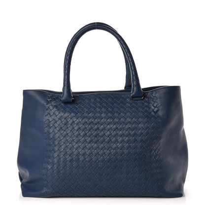 Bottega Veneta Calfskin Intrecciato Tote Dark Denim 1 of 7