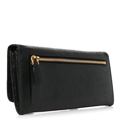 Prada Vitello Move Continental Flap Wallet Black 4 of 9