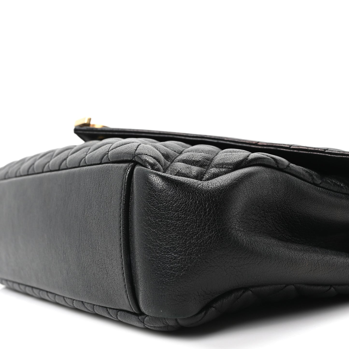 Goatskin Mixed Matelasse Triquilt Large Monogram Satchel Black
