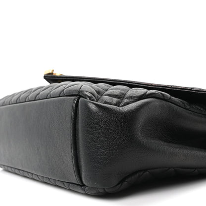 Saint Laurent Goatskin Mixed Matelasse Triquilt Large Monogram Satchel Black 10 of 10